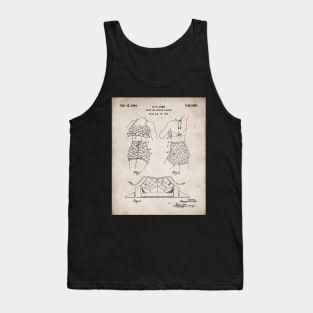 Two Piece Bathing Suit Patent - Fashion Designer Beach House Art - Antique Tank Top